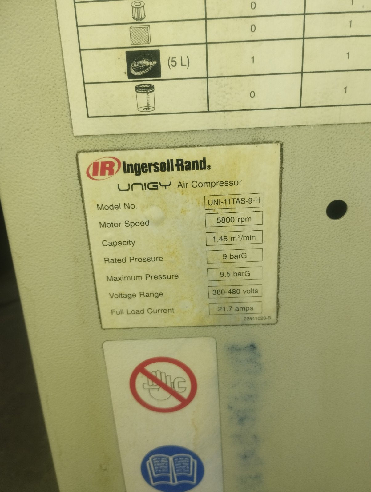 Sraigtinis kompresorius Ingersoll-rand UNI-11TAS-9-H